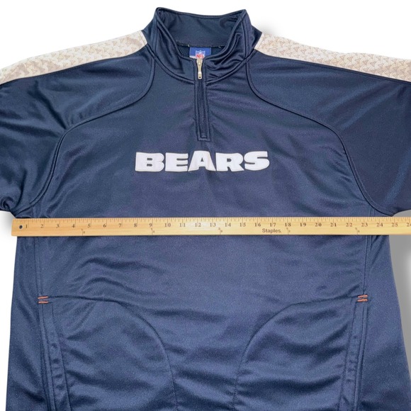 Chicago Bears NFL Vintage Quarter Zip Mens XL Reebok Pullover Authentic Sideline - Picture 3 of 9